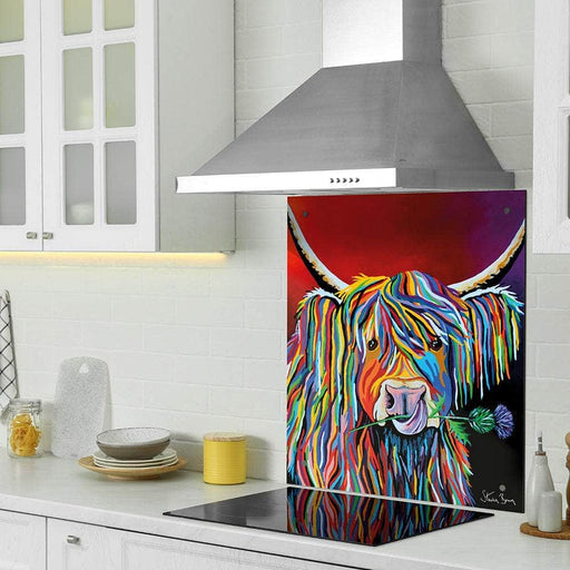 Lizzie McCoo Highland Cow Glass Splashback