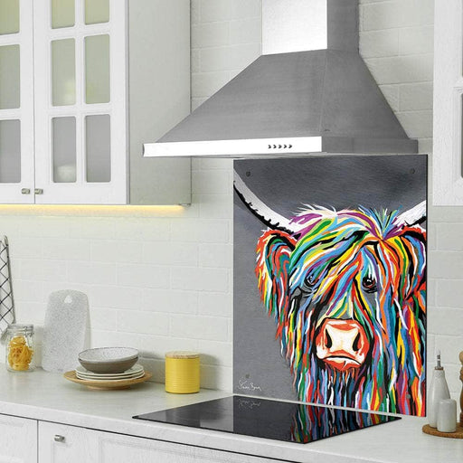 Rab McCoo Highland Cow Glass Splashback