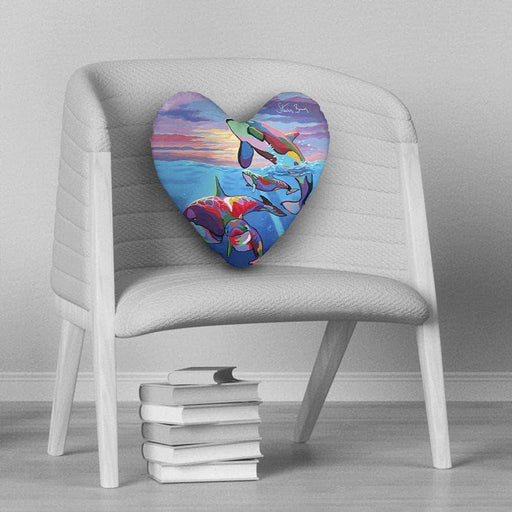 Save The Ocean Families - Heart Cushion