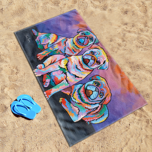 Scotty, Billy & Pugz McDug - Beach Towel