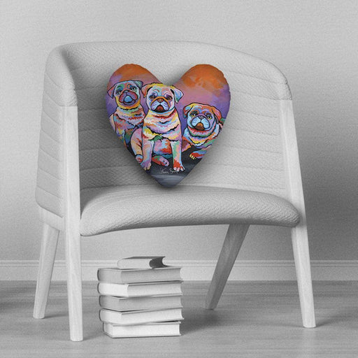 Scotty, Billy & Pugz McDug - Heart Cushion