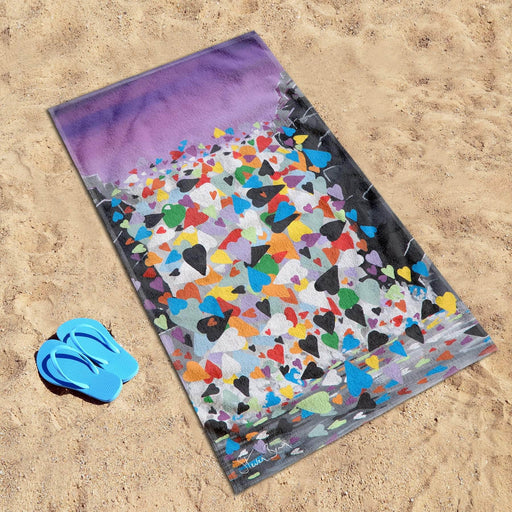 Waterfall Hearts - Beach Towel